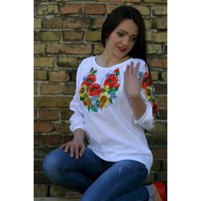 Embroidered blouse "Ukrainian Bouquet 2"